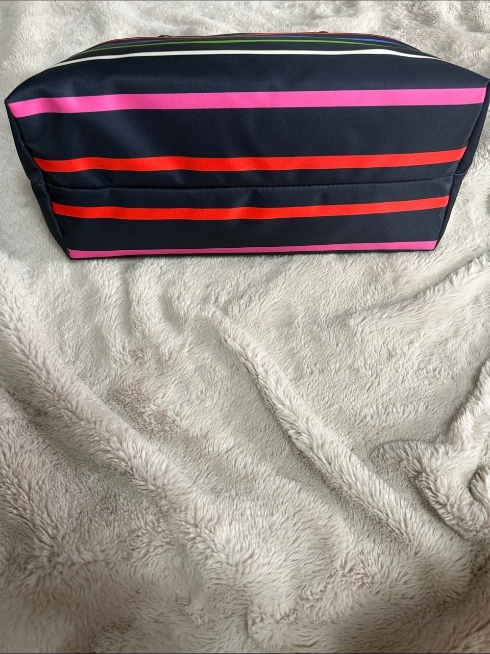 kate spade Navy Striped Tote multicolor stripes and includes detachable pouch